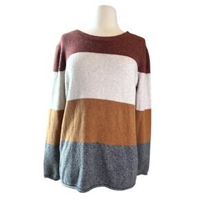 PINQUE Color Block Sweater Size M Classic Fall Winter Cozy Casual Indie Classic